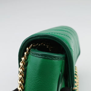 Pre-owned Gucci GG Marmont Green Leather 574969 shoulderbag | stylenewstar