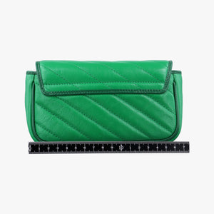 Pre-owned Gucci GG Marmont Green Leather 574969 shoulderbag | stylenewstar