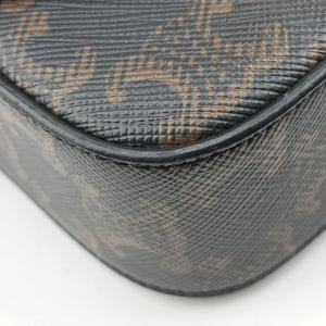 Pre-owned Celine Mini Triomphe Brown PVC coated canvas shoulderbag | stylenewstar