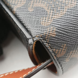 Pre-owned Celine Mini Triomphe Brown PVC coated canvas shoulderbag | stylenewstar
