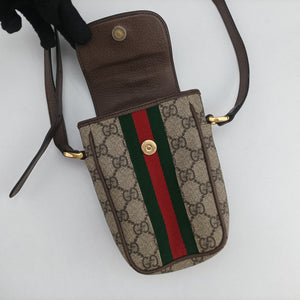 Pre-owned Gucci Ophidia Beige xBrown PVC coated canvas×Leather 598912 shoulderbag | stylenewstar