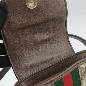 Pre-owned Gucci Ophidia Beige xBrown PVC coated canvas×Leather 598912 shoulderbag | stylenewstar