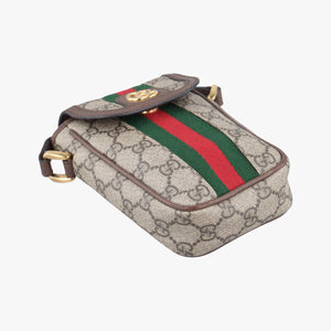 Pre-owned Gucci Ophidia Beige xBrown PVC coated canvas×Leather 598912 shoulderbag | stylenewstar