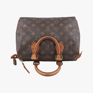Pre-owned Louis Vuitton Speedy 30 BROWN Monogram Canvas M41528 handbag | stylenewstar