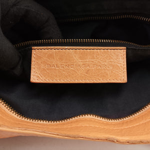 Pre-owned Balenciaga The Velo Orange lambskin shoulderbag | stylenewstar