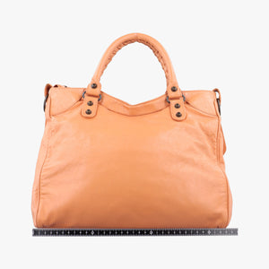 Pre-owned Balenciaga The Velo Orange lambskin shoulderbag | stylenewstar