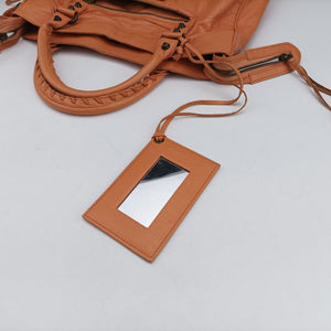 Pre-owned Balenciaga The Velo Orange lambskin shoulderbag | stylenewstar