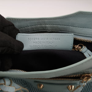 Pre-owned Balenciaga Classic City Mini Blue lambskin shoulderbag | stylenewstar