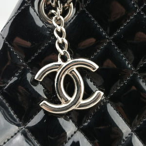 Pre-owned Chanel Mademoiselle Bowling Black Patent leather A50558 shoulderbag | stylenewstar