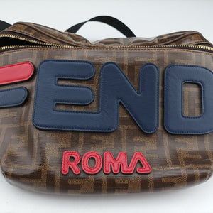 Vintage Fendi Fila Collaboration Zucca Pattern Logomania Brown PVC coated canvas 8BM006 bum bag/waist bag | stylenewstar