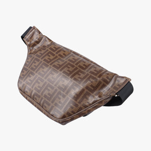 Vintage Fendi Fila Collaboration Zucca Pattern Logomania Brown PVC coated canvas 8BM006 bum bag/waist bag | stylenewstar