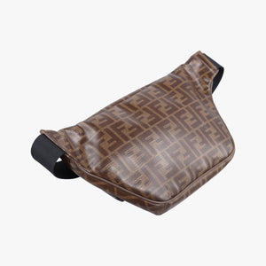 Vintage Fendi Fila Collaboration Zucca Pattern Logomania Brown PVC coated canvas 8BM006 bum bag/waist bag | stylenewstar