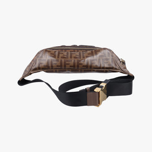 Vintage Fendi Fila Collaboration Zucca Pattern Logomania Brown PVC coated canvas 8BM006 bum bag/waist bag | stylenewstar