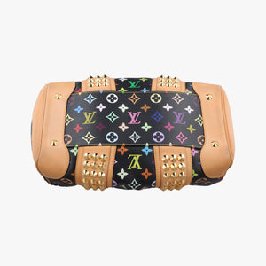Pre-owned Louis Vuitton COURTNEY MM Noir Monogram Multicolor M45642 handbag | stylenewstar