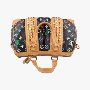 Pre-owned Louis Vuitton COURTNEY MM Noir Monogram Multicolor M45642 handbag | stylenewstar