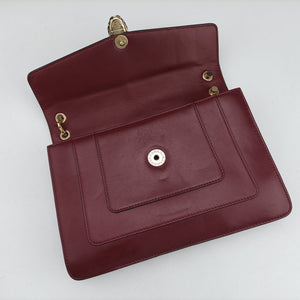 Secondhand Bvlgari Serpenti Forever Burgundy leather shoulderbag | stylenewstar