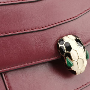 Secondhand Bvlgari Serpenti Forever Burgundy leather shoulderbag | stylenewstar