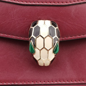 Secondhand Bvlgari Serpenti Forever Burgundy leather shoulderbag | stylenewstar