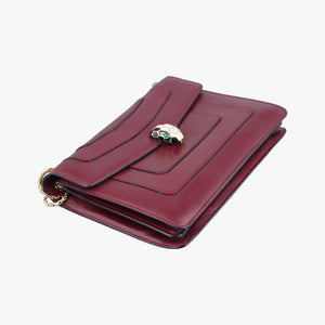 Secondhand Bvlgari Serpenti Forever Burgundy leather shoulderbag | stylenewstar