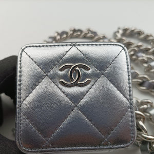 Vintage Chanel Coco Punk Cube Silver lambskin AP2529 crossbodybag | stylenewstar
