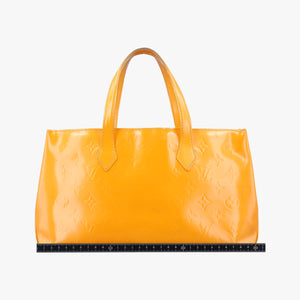 Pre-owned Louis Vuitton Wilshire PM Jaune Passion Vernis M91725 handbag | stylenewstar