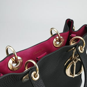 Pre-owned Christian Dior Diorissimo Black Leather shoulderbag | stylenewstar