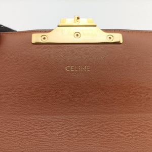 Pre-owned Celine Claude Triomphe Brown PVC coated canvas shoulderbag | stylenewstar