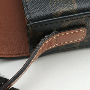 Pre-owned Celine Claude Triomphe Brown PVC coated canvas shoulderbag | stylenewstar
