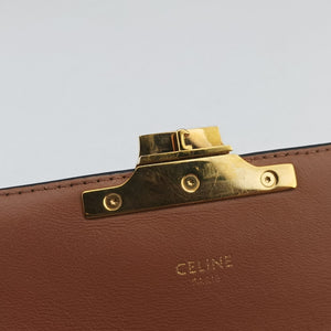 Pre-owned Celine Claude Triomphe Brown PVC coated canvas shoulderbag | stylenewstar