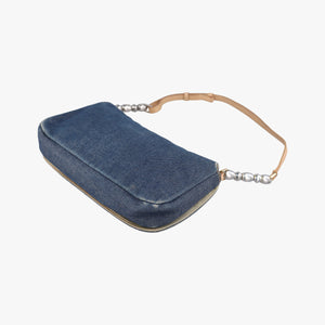 Pre-owned Christian Dior Marispearl Blue denim shoulderbag | stylenewstar