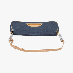 Pre-owned Christian Dior Marispearl Blue denim shoulderbag | stylenewstar