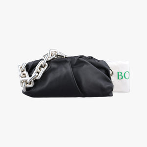 Pre-owned Bottega Veneta THE Chain Pouch Black lambskin shoulderbag | stylenewstar
