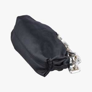 Pre-owned Bottega Veneta THE Chain Pouch Black lambskin shoulderbag | stylenewstar