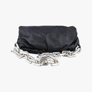 Pre-owned Bottega Veneta THE Chain Pouch Black lambskin shoulderbag | stylenewstar