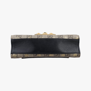 Pre-owned Gucci Padlock beige×black PVC coated canvas×Leather 409487 shoulderbag | stylenewstar