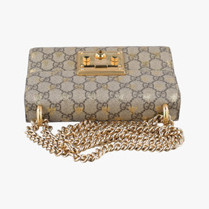 Pre-owned Gucci Padlock beige×black PVC coated canvas×Leather 409487 shoulderbag | stylenewstar