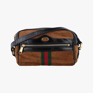 Secondhand Gucci Ophidia Brown×black×multi Suede×leather 573321 shoulderbag | stylenewstar