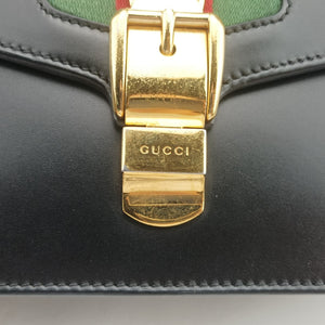 Pre-owned Gucci Sylvie Black Leather 421882 shoulderbag | stylenewstar