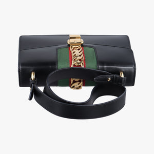 Pre-owned Gucci Sylvie Black Leather 421882 shoulderbag | stylenewstar