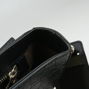 Pre-owned Gucci GG Plus GG Supreme Black Leather 406368 shoulderbag | stylenewstar