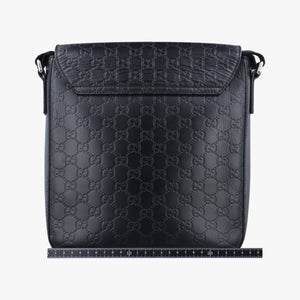 Pre-owned Gucci GG Plus GG Supreme Black Leather 406368 shoulderbag | stylenewstar