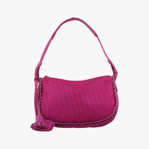Pre-owned Christian Dior Oblique heart Rose Nylon handbag | stylenewstar