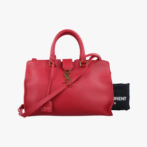 Vintage Yves Saint Laurent BABY CABAS Red Leather 394461 shoulderbag | stylenewstar