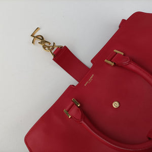 Vintage Yves Saint Laurent BABY CABAS Red Leather 394461 shoulderbag | stylenewstar