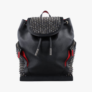 Pre-owned Christian Louboutin Explora funk Black×Red leather backpack/rucksack | stylenewstar