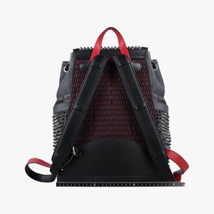 Pre-owned Christian Louboutin Explora funk Black×Red leather backpack/rucksack | stylenewstar