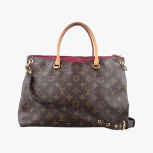 Pre-owned Louis Vuitton PALLAS brown×Bordeaux Monogram Canvas×calf leather M40906 shoulderbag | stylenewstar