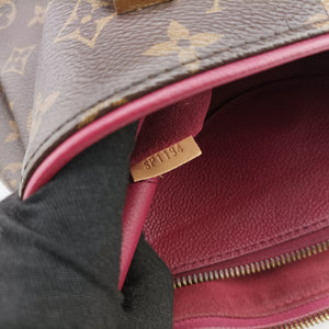 Pre-owned Louis Vuitton PALLAS brown×Bordeaux Monogram Canvas×calf leather M40906 shoulderbag | stylenewstar