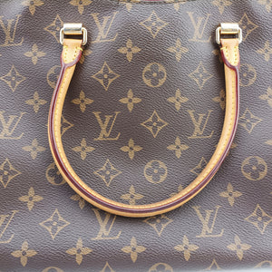 Pre-owned Louis Vuitton PALLAS brown×Bordeaux Monogram Canvas×calf leather M40906 shoulderbag | stylenewstar