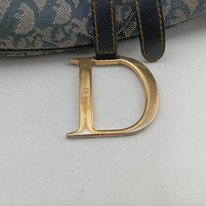 Pre-owned Christian Dior Saddle Navy Jacquard shoulderbag | stylenewstar